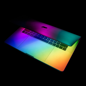 MacBook pro with colourful glow
